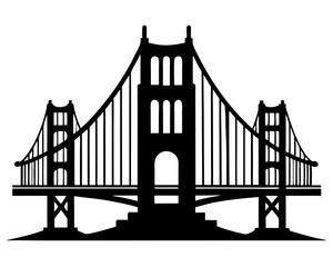 Golden Gate Bridge Silhouette Vector & Iconic Landmark SVG 