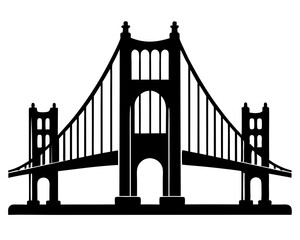 Golden Gate Bridge Silhouette Vector & Iconic Landmark SVG 