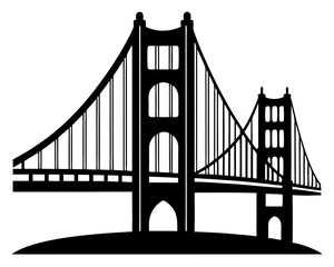 Golden Gate Bridge Silhouette Vector & Iconic Landmark SVG 
