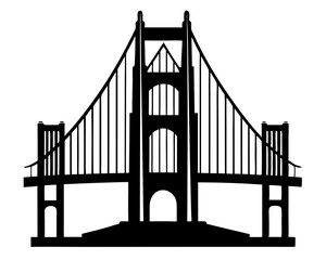 Golden Gate Bridge Silhouette Vector & Iconic Landmark SVG 