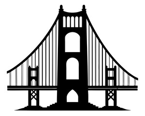 Golden Gate Bridge Silhouette Vector & Iconic Landmark SVG 