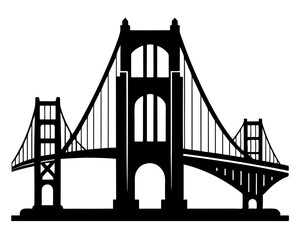 Golden Gate Bridge Silhouette Vector & Iconic Landmark SVG 