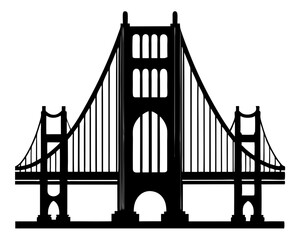 Golden Gate Bridge Silhouette Vector & Iconic Landmark SVG 