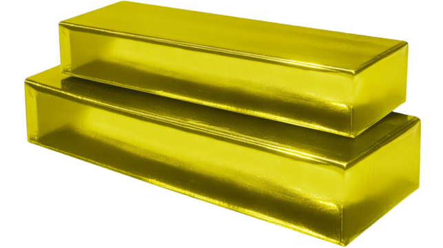 Isolated 3D Illustration Of Golden Bars On Transparent Background