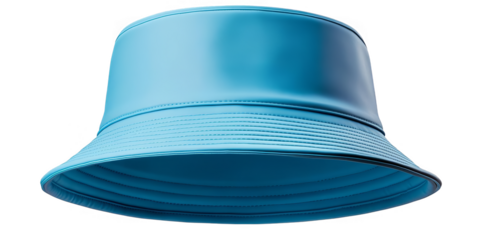 Isolated 3D Rendered Blue Bucket Hat Accessory Isolated on Transparent Background
