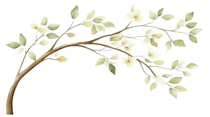 Obraz premium Elegant Floral Tree Illustration on Transparent Background