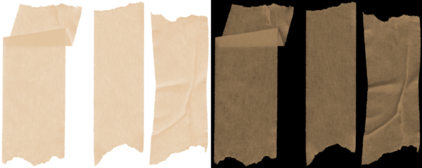 Realistic Paper Tape Strips for Layering Over Photos, Designs, and Journaling Pages Isolated on a Transparent or White Background