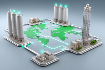 Fototapeta premium global carbon capture network