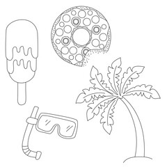 Summer Clipart Illustrations: Hand-drawn Summer Doodles: Cartoon Summer Clipart Set