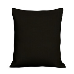 Isolated 3D Render of a Black Texture Pillow on a Transparent Background