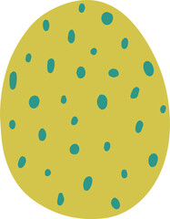 Cute Easter Egg with Dots in Flat Style