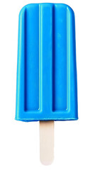 Isolated Blue Popsicle Illustration With Transparent Background and Wooden Stick