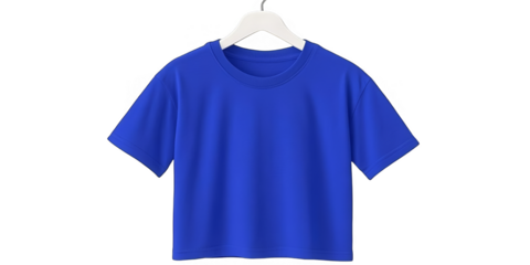 Isolated Blue T-shirt Illustration On White Hanger And Background