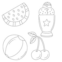 Summer Clipart Illustrations: Hand-drawn Summer Doodles: Cartoon Summer Clipart Set