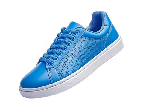 Isolated 3D Illustration of Blue Shoe with White Sole and Transparent Background