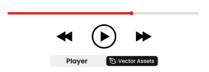A modern video player interface with a dark theme and orange accent color. The control bar contains timestamps, playback progress and icons for HD quality toggle, volume, settings and fullscreen