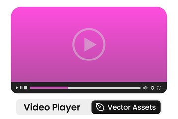 A modern video player interface with a dark theme and orange accent color. The control bar contains timestamps, playback progress and icons for HD quality toggle, volume, settings and fullscreen
