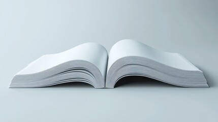 Open blank book displaying pristine pages, inviting creativity and imagination