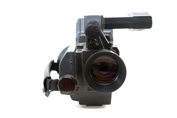 Old style video camera front view.