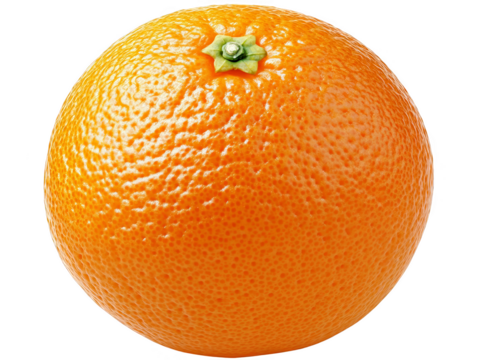 Isolated Photo Of A Fresh Ripe Orange With Transparent Background