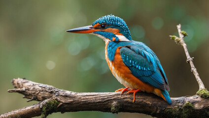 Vibrant Kingfisher Perched on a Branch Capturing the Beauty of Wildlife