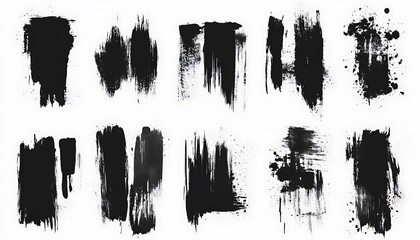 Black ink brush strokes displayed on a white background are visible