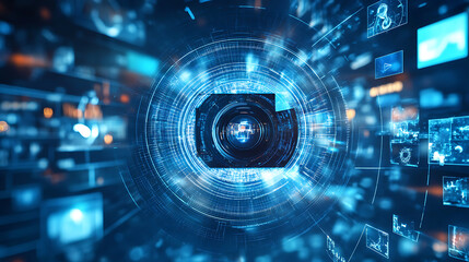 An AI powered image recognition software, categorizing and tagging digital images based on content and context, Photography tech style