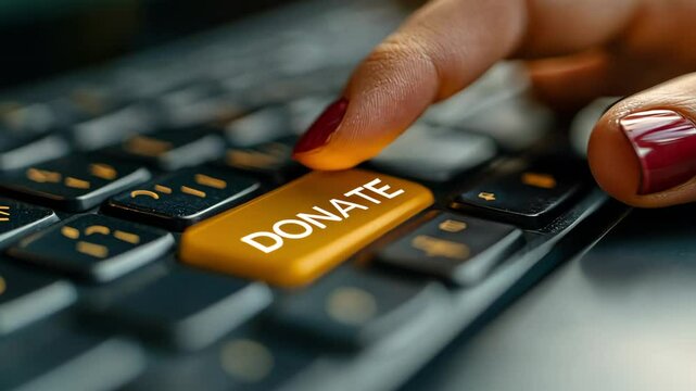 How to easily contribute online through a donation button on a computer keyboard