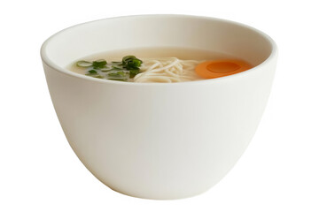 Isolated Photo Of Ramen Noodle Bowl With Egg And Vegetables On White Background