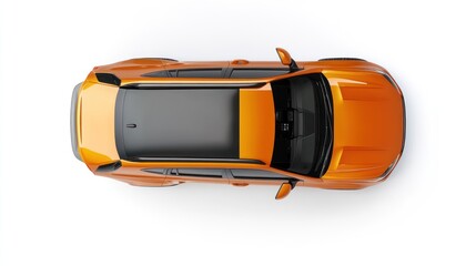Orange SUV studio overhead shot