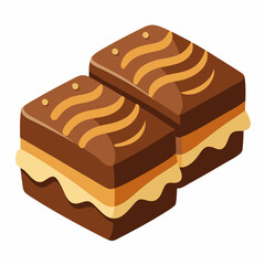 chocolate cake on white background