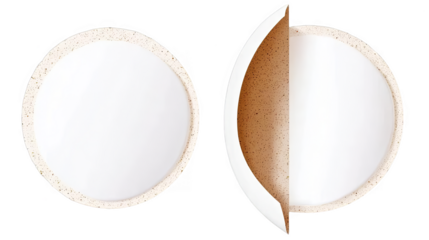 Isolated Transparent Background with Two White Circles Brown Texture Illustration