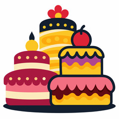 vector illustration of cake