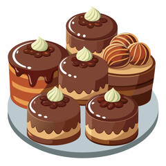 chocolate cake isolated on white
