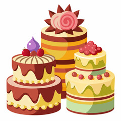 vector illustration of a cake