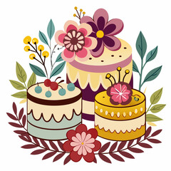 cake with flowers