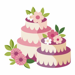 wedding cake with flowers
