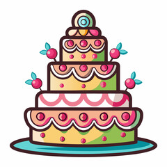 wedding cake vector illustration