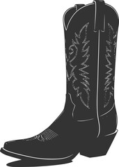 A black and white silhouette of a cowboy boot
