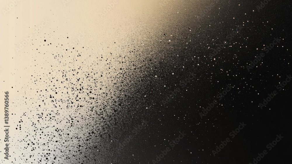 Poster artistic gradient transitions from light to dark with scattered particles creating a mesmerizing vis