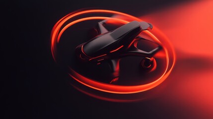 A futuristic antivirus drone scanning and eliminating threats.