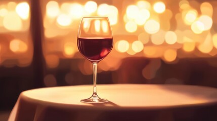 Wine glass, reserved table. Generative AI