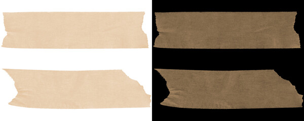 Set of ripped paper tape fragments in kraft texture, great for adding DIY charm to craft or design...