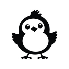  Cute Chick Vector Illustration in Black and White Style for Easter Designs, Farm Animal Graphics, Kids Crafts and Cartoon Bird Art Projects