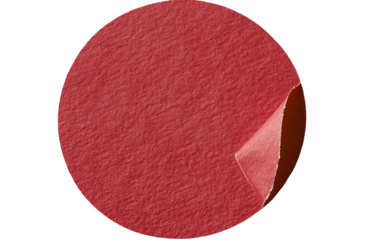 Red 3D Abstract Circle Isolated Transparent Background with Curled Corner - Powered by Adobe