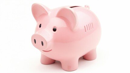 Obraz premium Cute Pink Piggy Bank with a Charming Smile