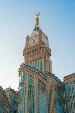 Islamic background. The famous Royal Clock Tower in Mecca. Space for text. Abraj Al-Bait. Saudi Arabia, Mecca, November 24, 2024,
