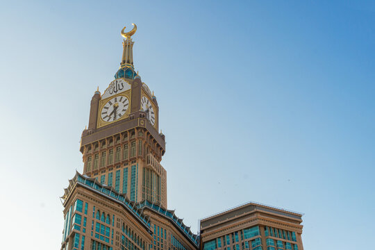 Islamic background. The famous Royal Clock Tower in Mecca. Space for text. Abraj Al-Bait. Saudi Arabia, Mecca, November 24, 2024,