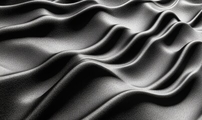 Naklejka premium Abstract black fabric waves, flowing texture, design background, for textile industry