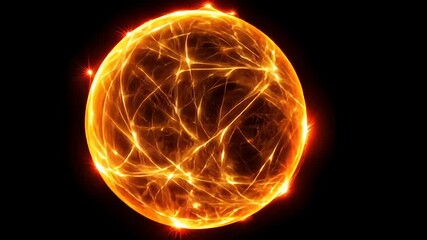 Glowing orb with fiery energy streams - Powered by Adobe